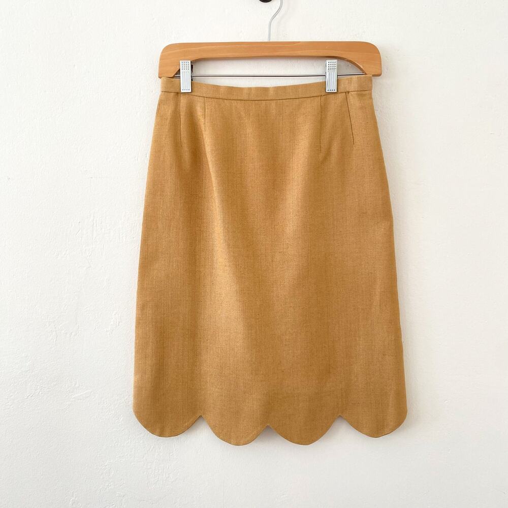 Vintage 70's Bill Blass 3 Pc Suit Set Blazer & 2 Skirts Linen Pencil Brown Sz 8 - Picture 7 of 13